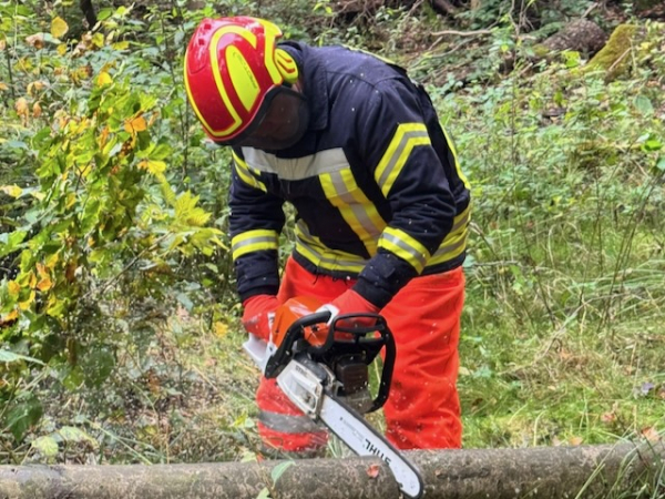 Sonderübungsdienst-Thema Motorkettensäge